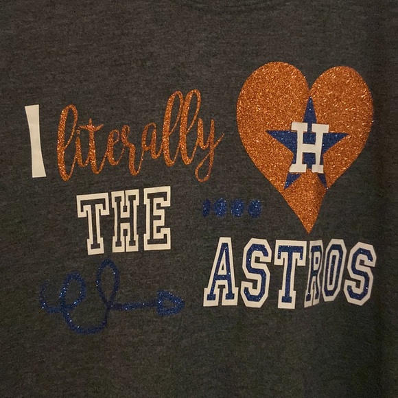 MLB Houston Astros “I Literally Live the Astros” T-Shirt Women’s Size Large 🔥 - Picture 2 of 5